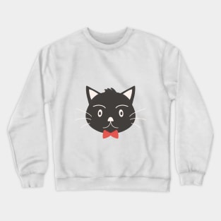 Black cat with ribbon Crewneck Sweatshirt